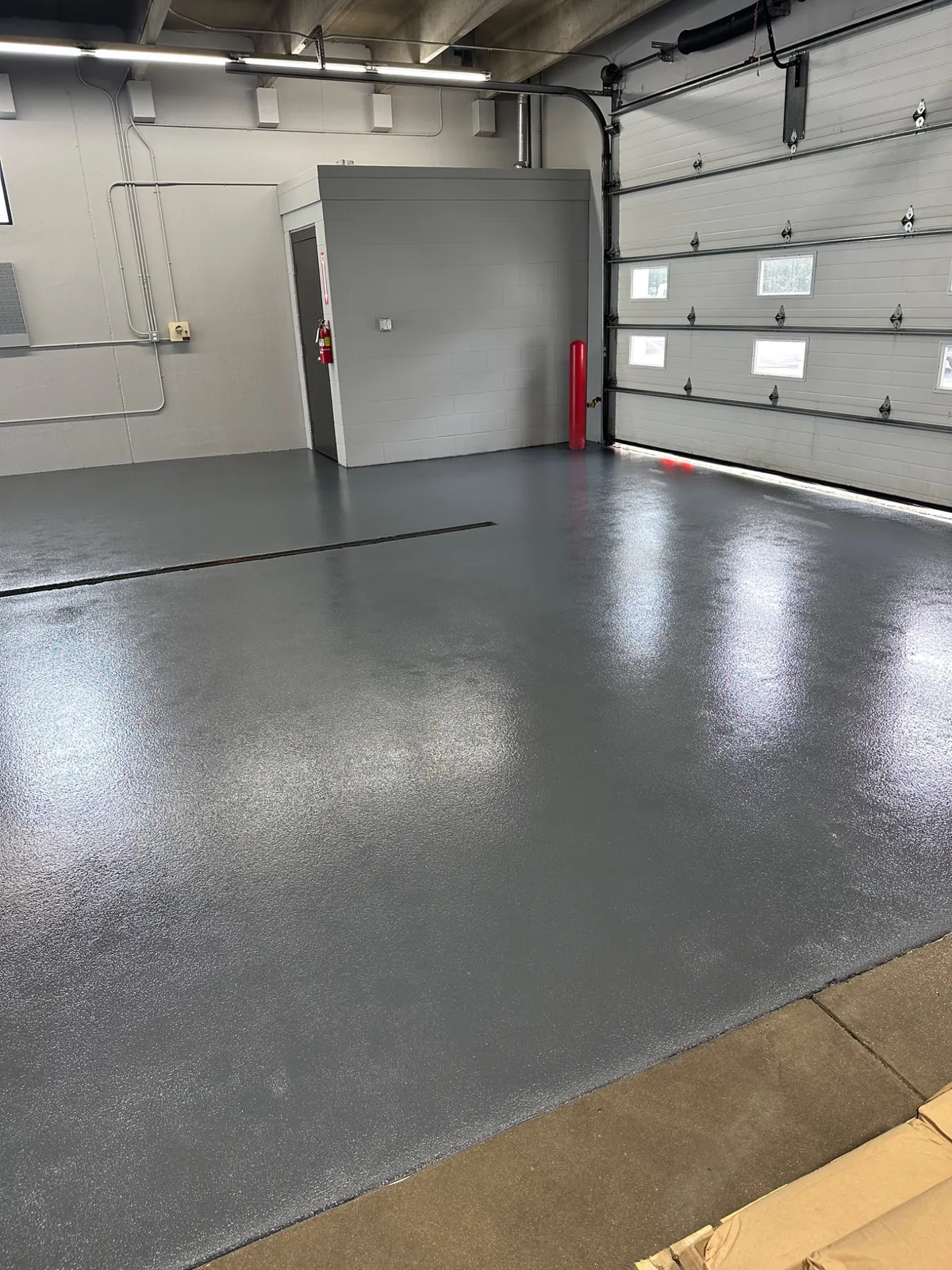 Completed commercial resinous floor system