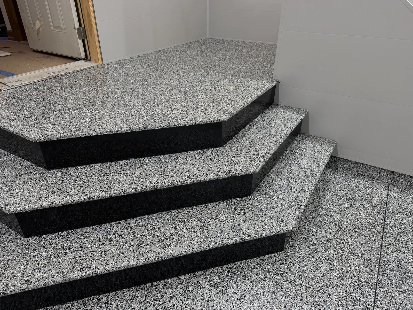 Garage floor and steps