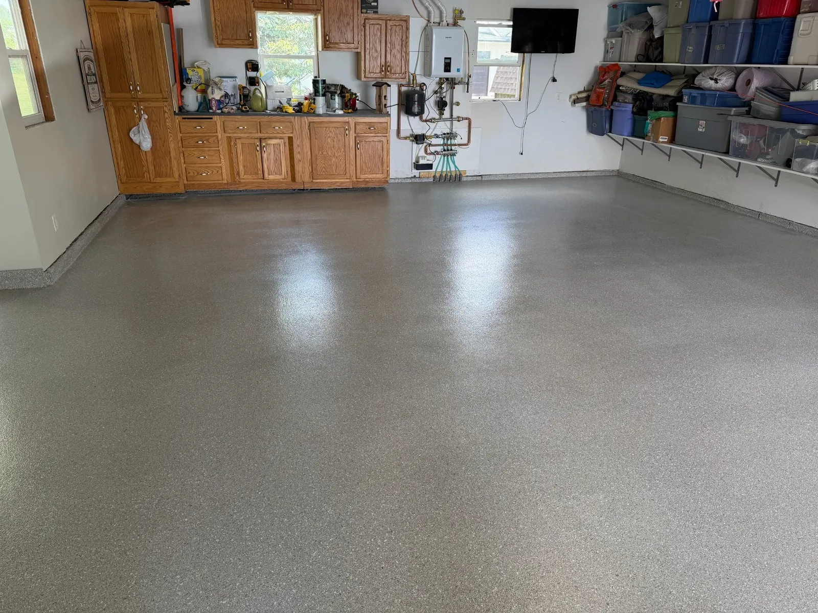 E&M Coatings finished garage utility floor