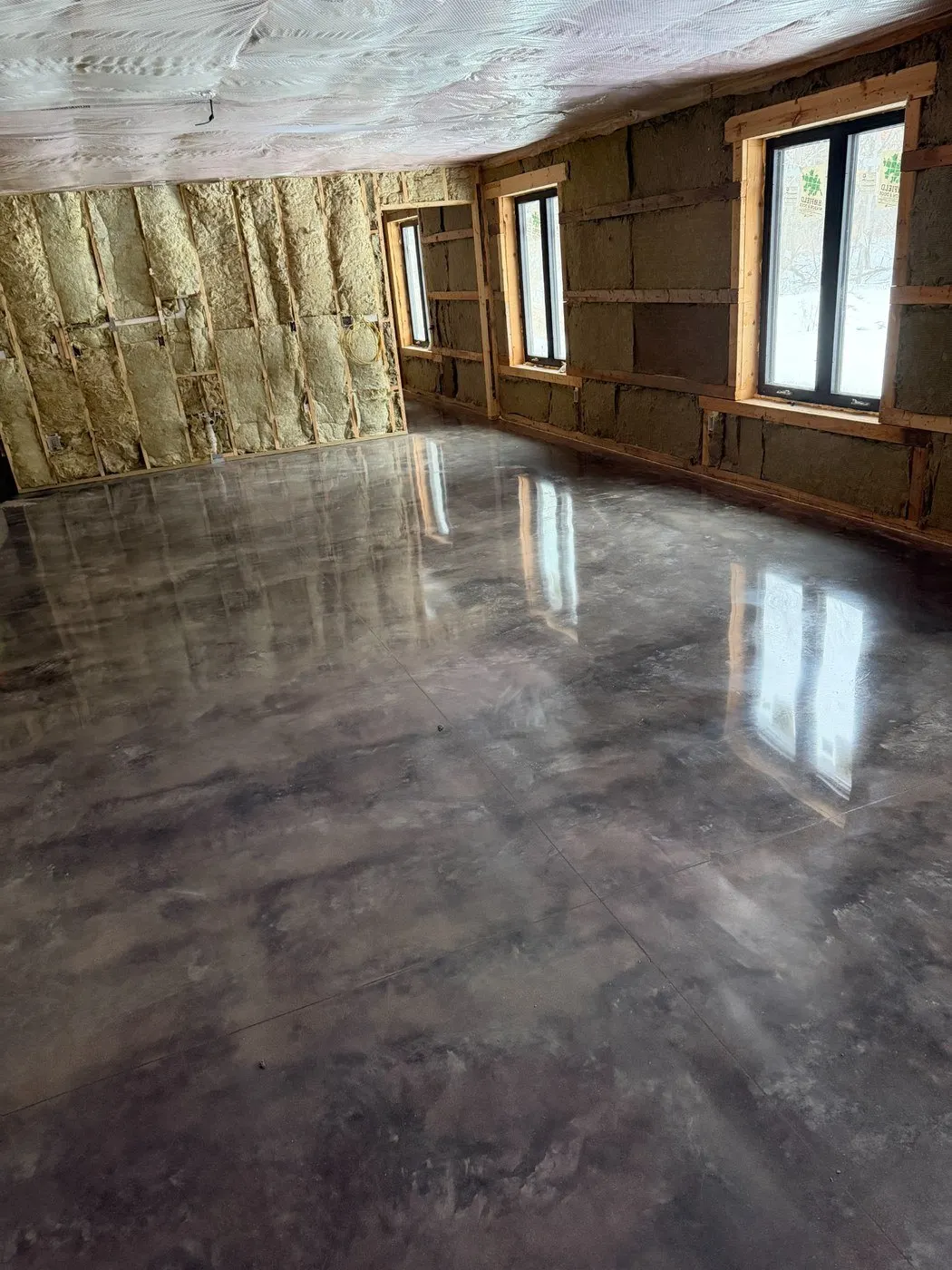 Polished concrete interior